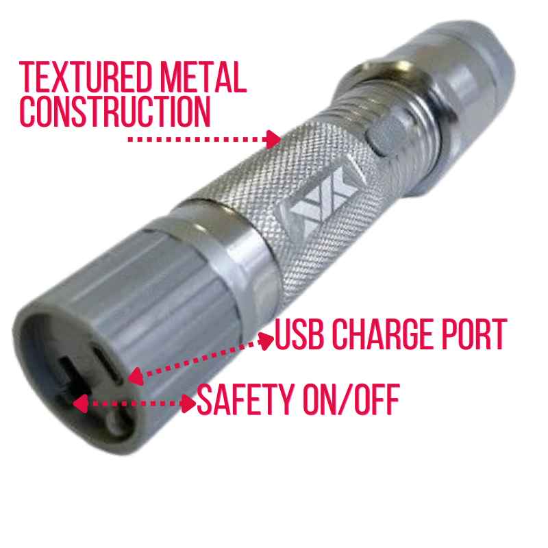 more features aluminum tactical flashlight stun gun