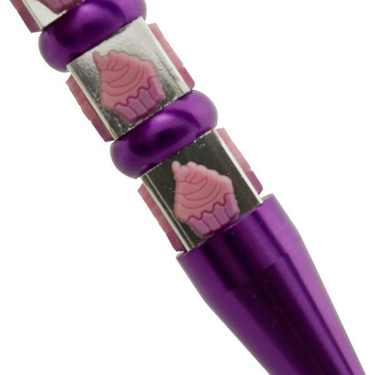 Cupcake Rubber Grip Pointed Solid Steel Kubotan Self Defense Key Chain