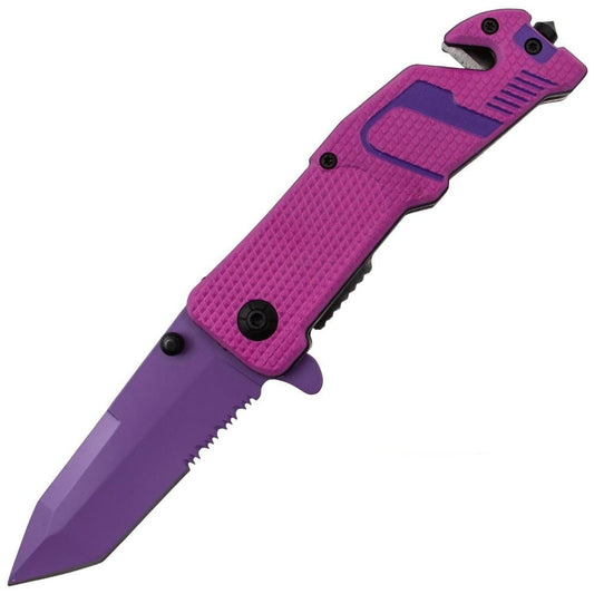 purple sneakerhead Auto Safety and Self-Defense Knife
