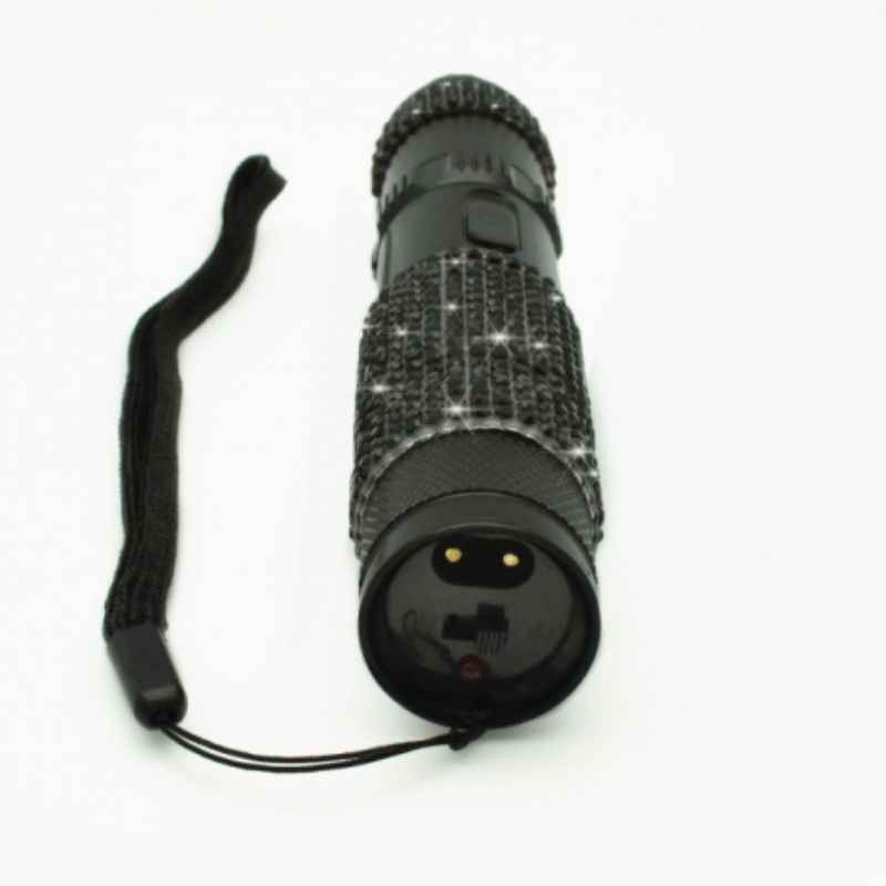 black rhinestone bling stun gun power charger view