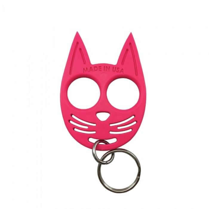 pink cat self-defense keyring included in kit