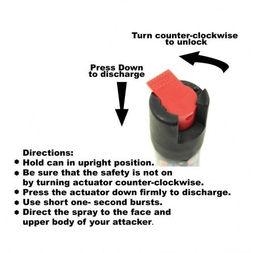 black pepper spray keychain twist lock safety nozzle