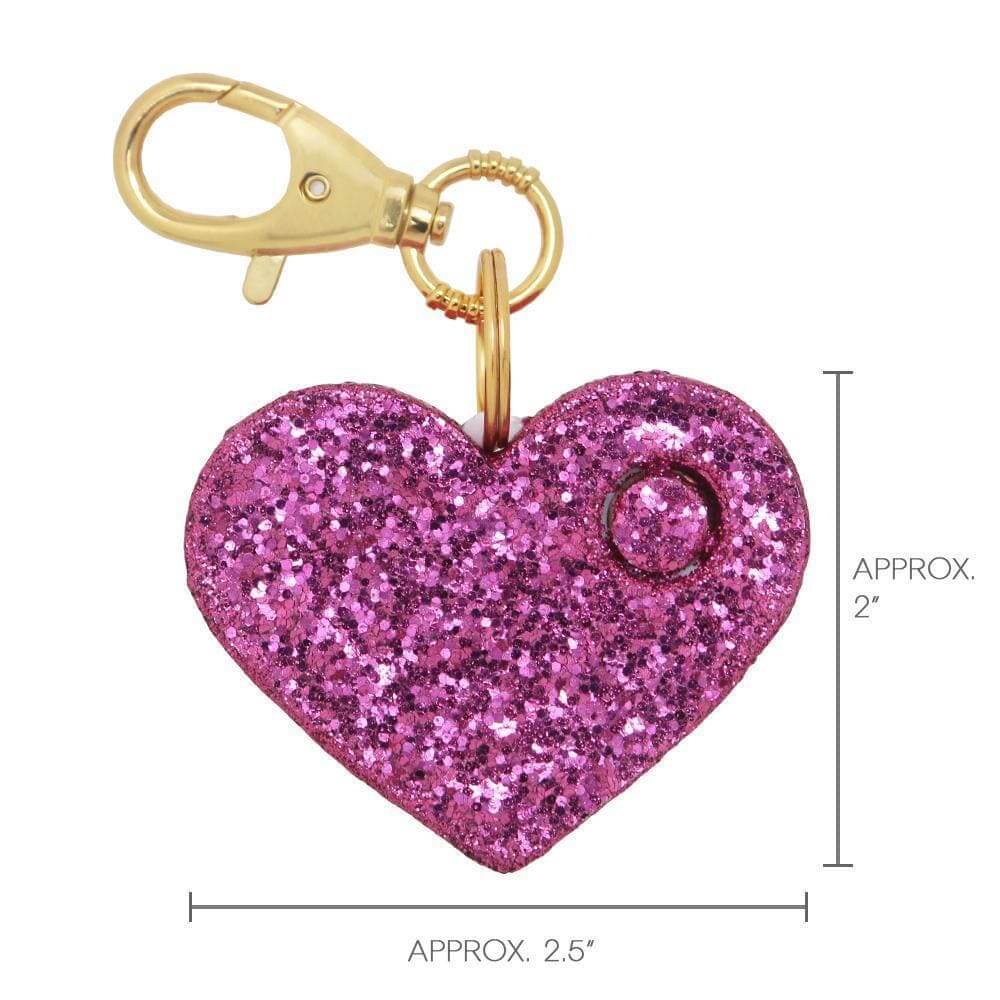 bling sting pink glitter panic alarm heart shaped key ring