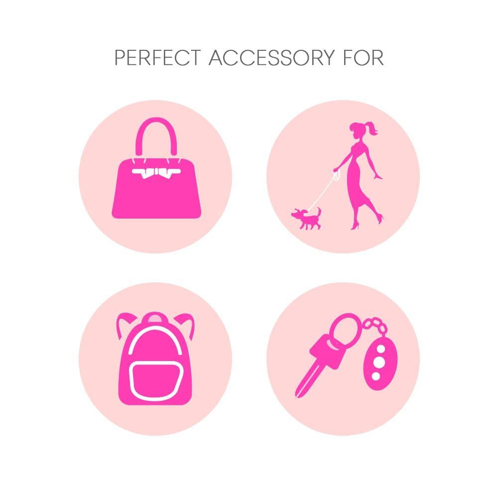 bling sting pink glitter panic alarm heart shaped key ring