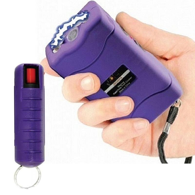 Purple Power Duo II Self Defense Kit stun gun pepper spray keychain