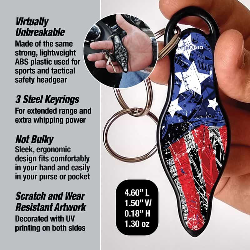 more features Munio Colorful Butterfly kubaton Self Defense Keychain