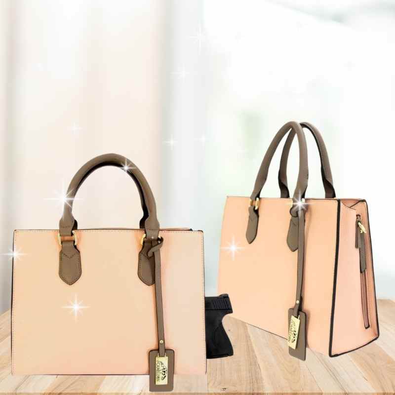 pink remi ccw purse on table