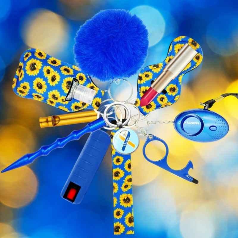 ukraine support self defense keychain plus pepper spray FF-UKRAINE-PLUS