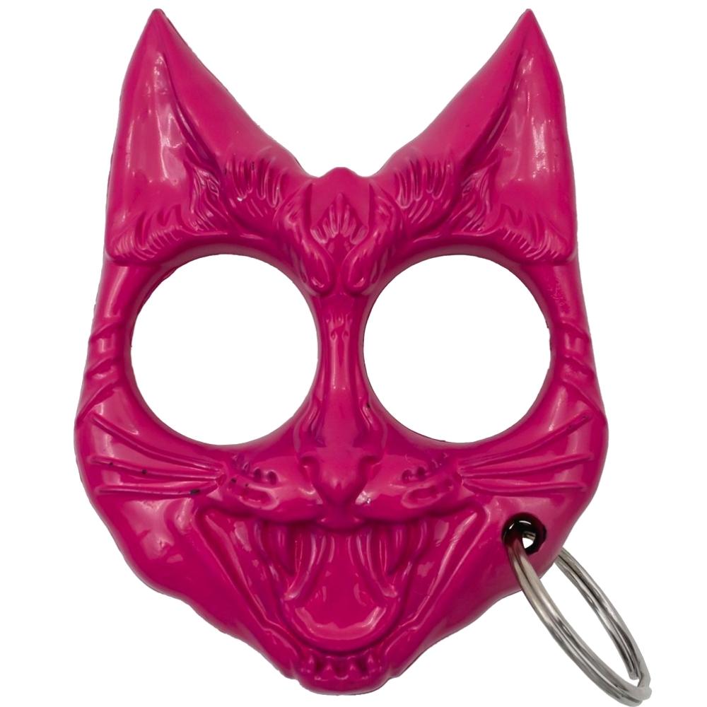 magenta Hiss and Hurt Self-Defense Cat Keychain