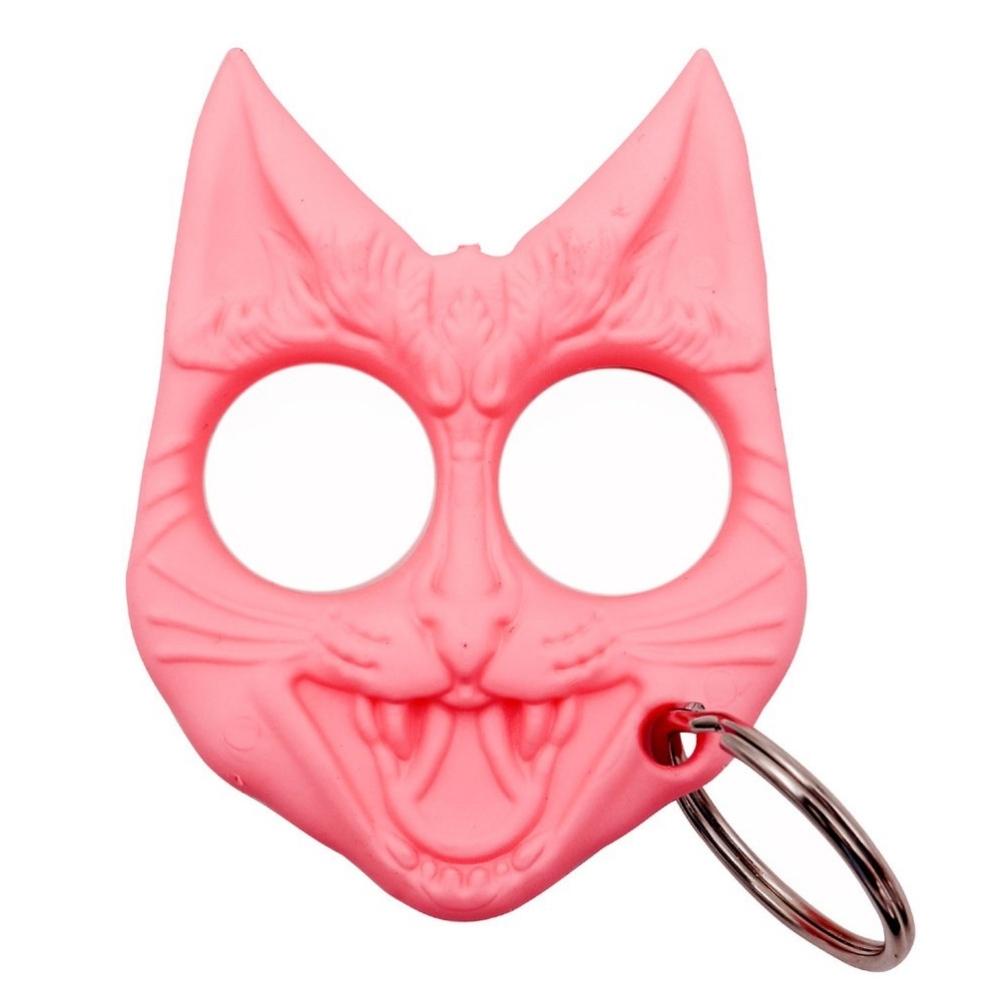 pink Hiss and Hurt Self-Defense Cat Keychain