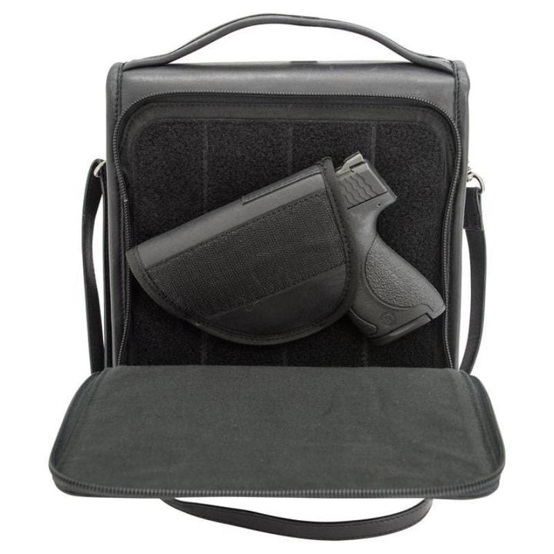gun compartment Smith & Wesson Leather Kathryn Vintage Crossbody Concealed Carry Handbag