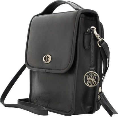 black Smith & Wesson Leather Kathryn Vintage Crossbody Concealed Carry Handbag