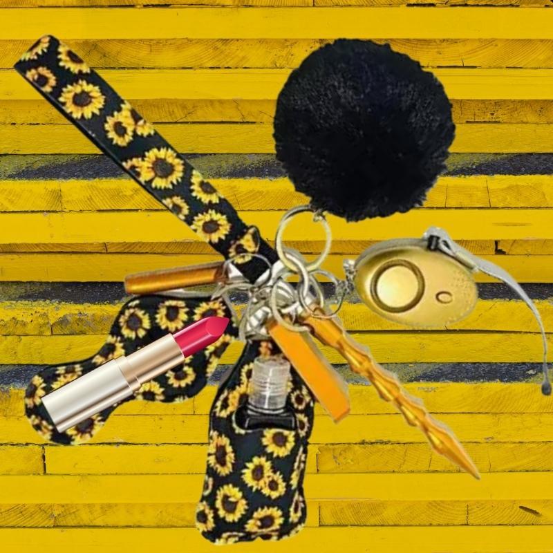 defense-divas-fight-fobs-self-defense-key-rings-sunflowers-kit