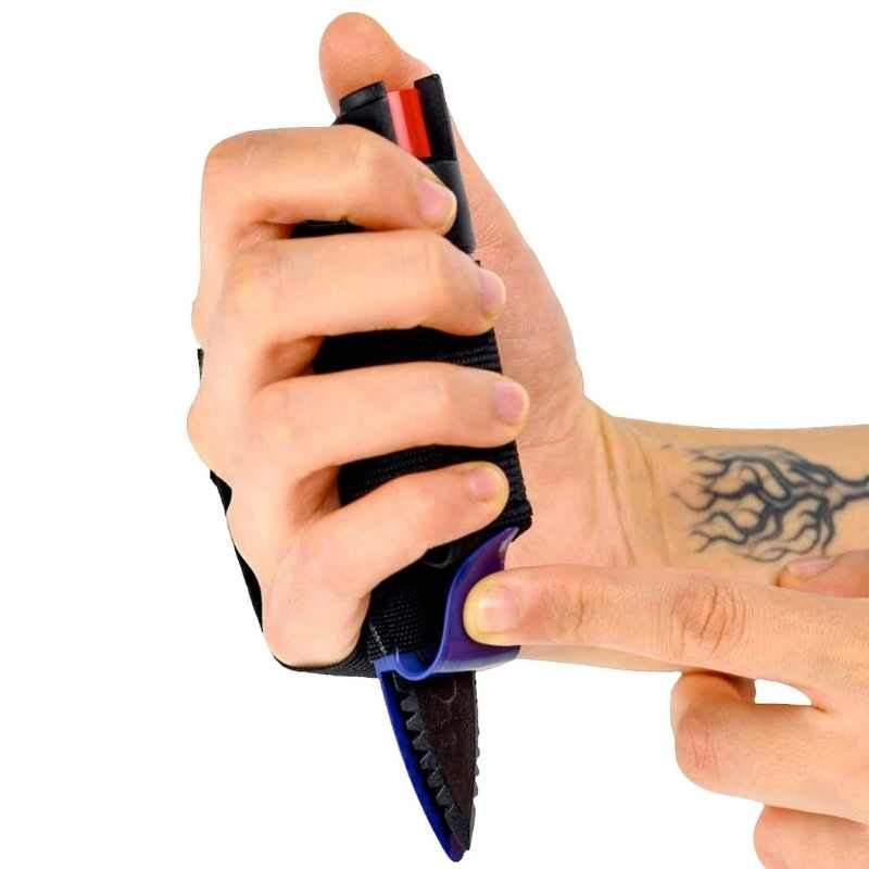 blue fingers free double defender spike-n-strike pepper spray and edge