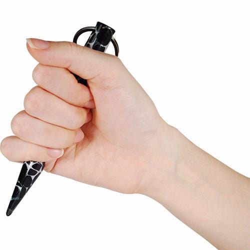 black Camoflauge Pointed Solid Steel Kubotan Self Defense Key Chain