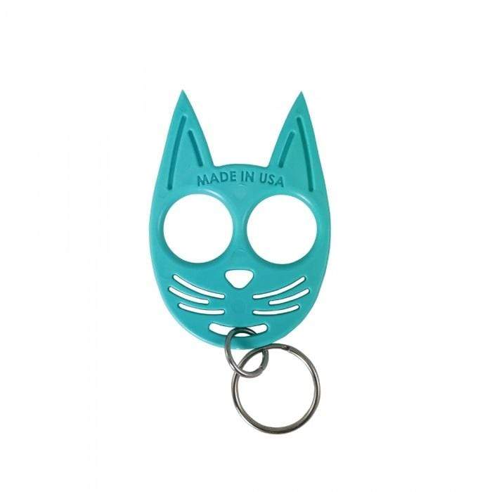 turquoise My Kitty self-defense keychain cat keyring