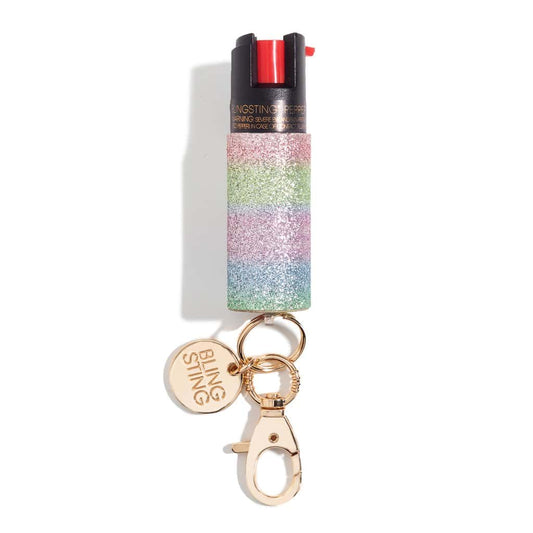 bling sting rainbow glow keyring pepper spray self defense