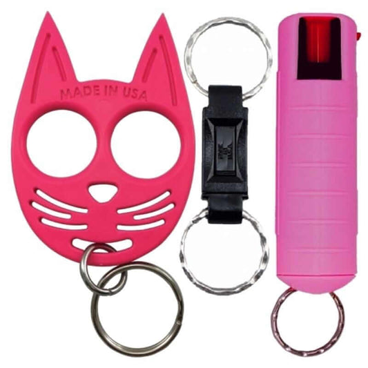 campus safety keychain kit pink pepper spray keychain Self Defense Kit 