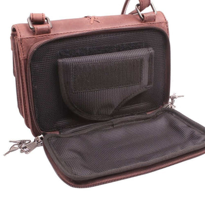 Lady Conceal Handgun Purses Concealed Carry Jolene Leather Lockable CCW Crossbody Organizer