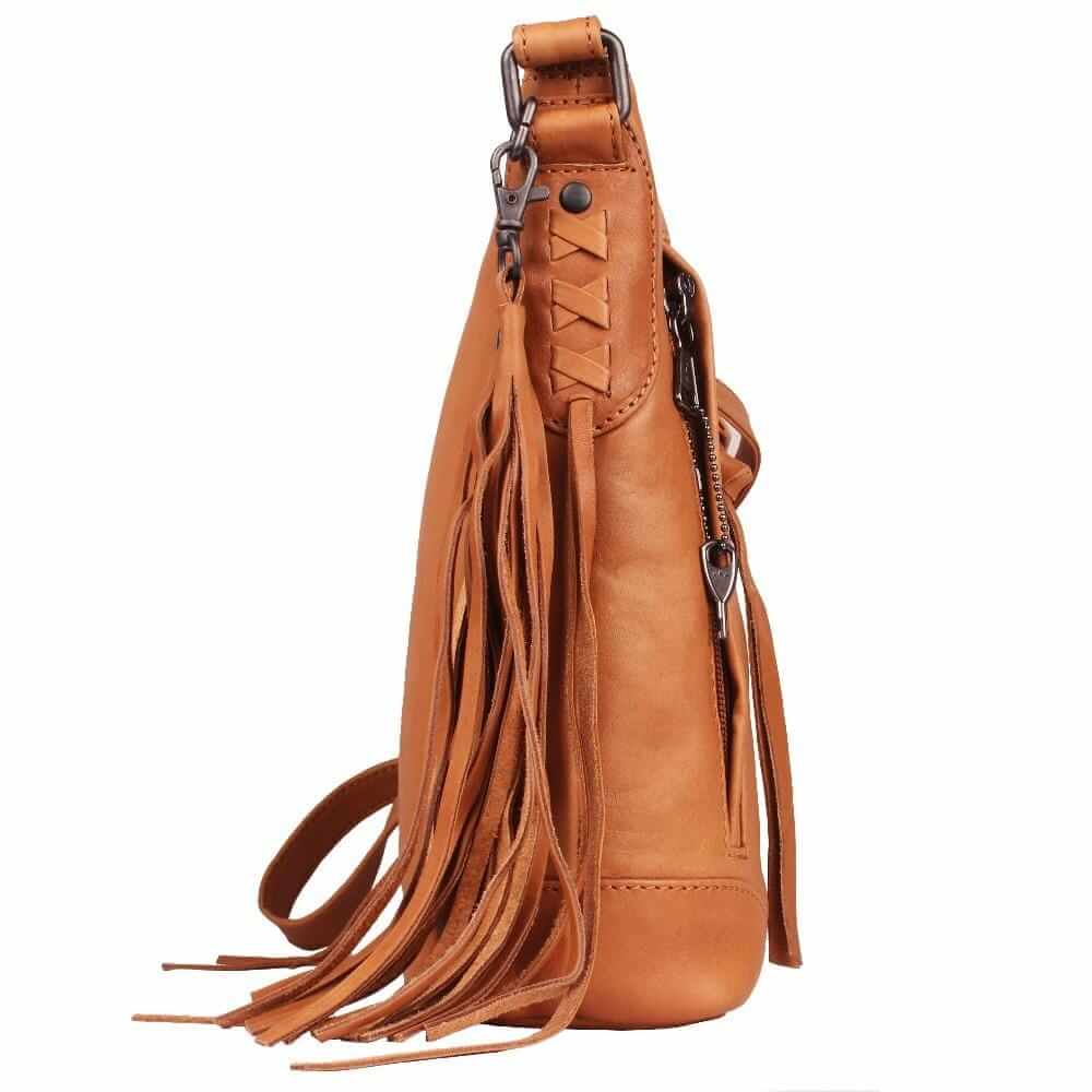 Lady Conceal Handgun Purses Concealed Carry Blake Scooped Leather Crossbody Lockable CCW Bag