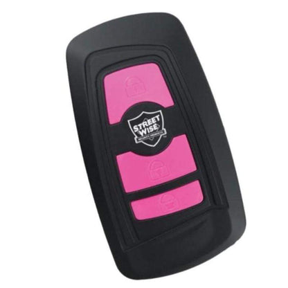 pink Razor Key Fob 23 Million Volt Stun Gun Panic Alarm Combo