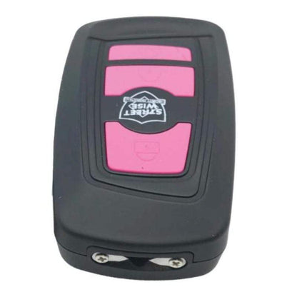 pink Razor Key Fob 23 Million Volt Stun Gun Panic Alarm Combo