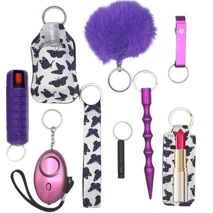 fight fobs purple butterfly defense keychain mace plus