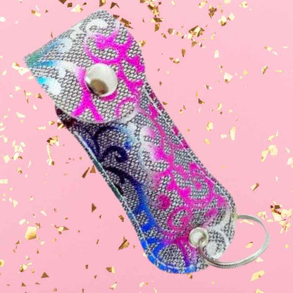 rainbow-foil-sparkle-pepper-spray-pouch-keychain