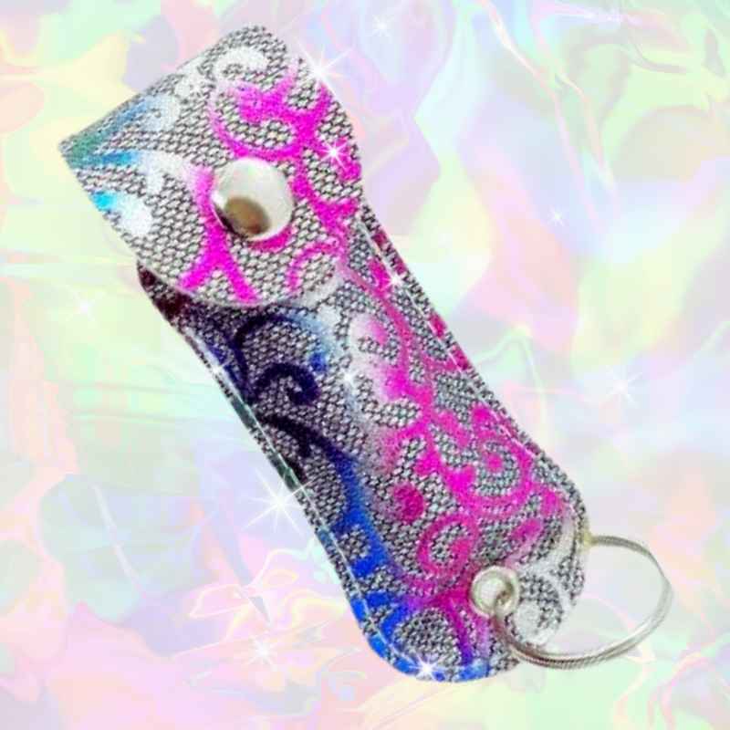 rainbow-foil-sparkle-pepper-spray-pouch-keychain