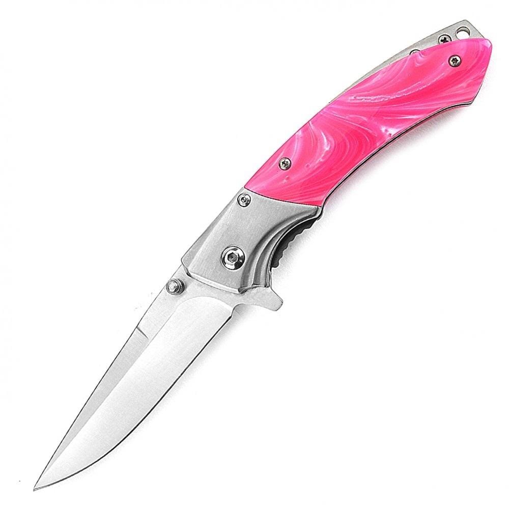 Pink Pearl Razor Tactical Blade with Emergency Glass Breaker