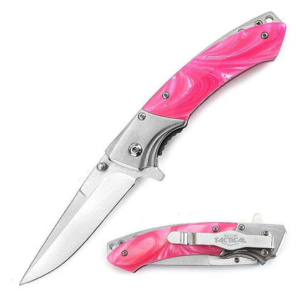 Pink Pearl Razor Tactical Blade with Emergency Glass Breaker