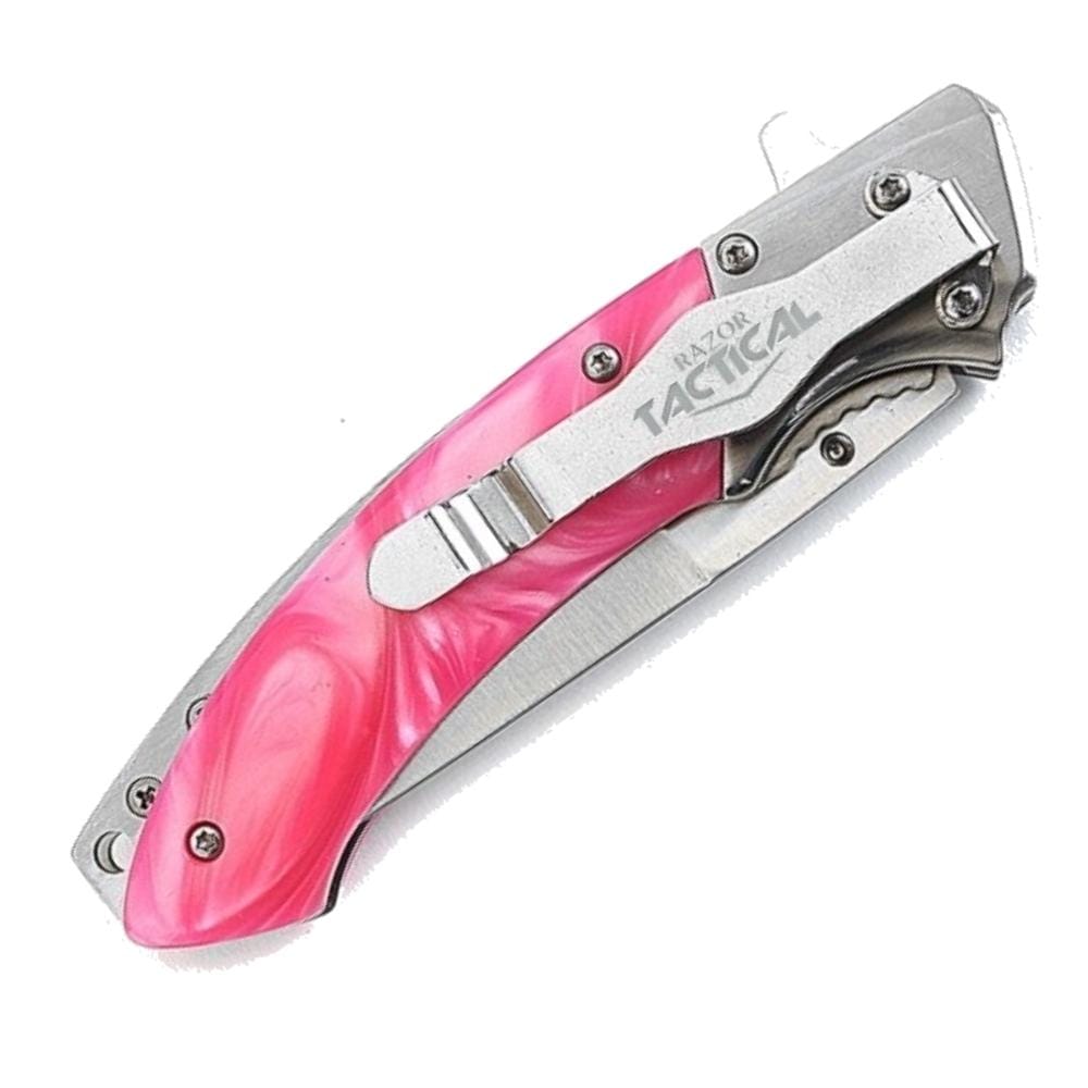 Pink Pearl Razor Tactical Blade with Emergency Glass Breaker