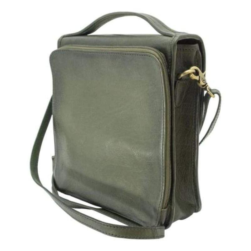 olive rear compartment Smith & Wesson Leather Kathryn Vintage Crossbody Concealed Carry Handbag