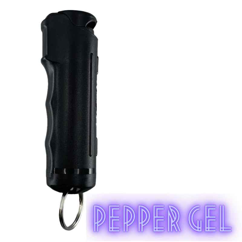 black streetwise hard case pepper gel keychain